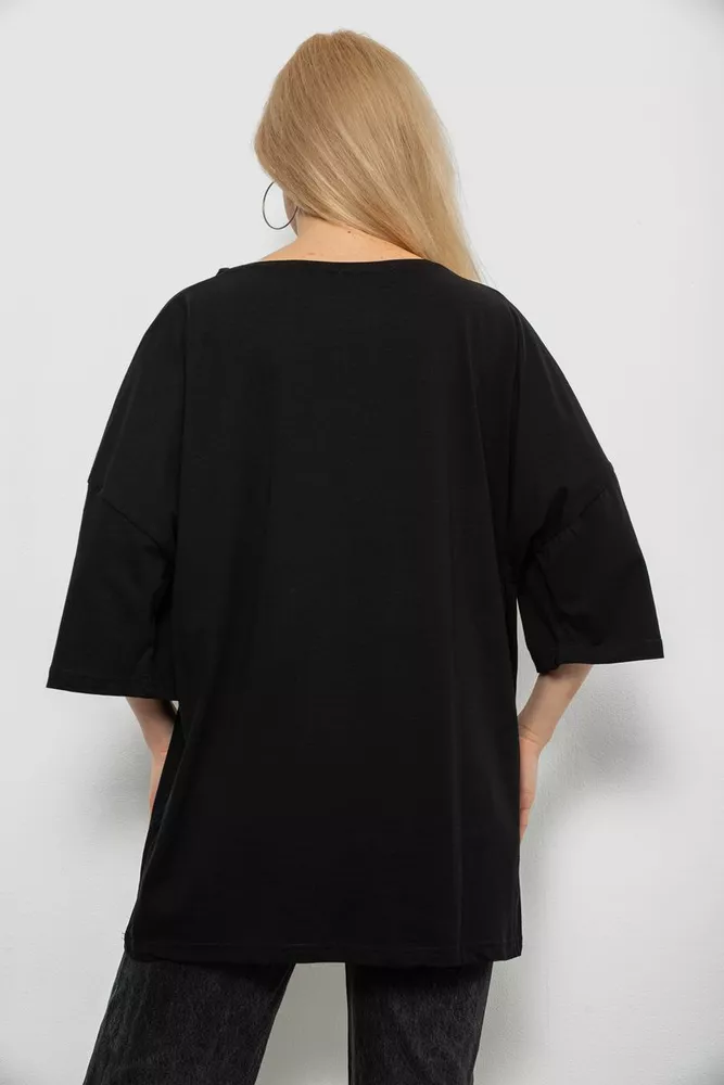 Купить Футболка женская с принтом, цвет черный, 244R3019 - Фото №4