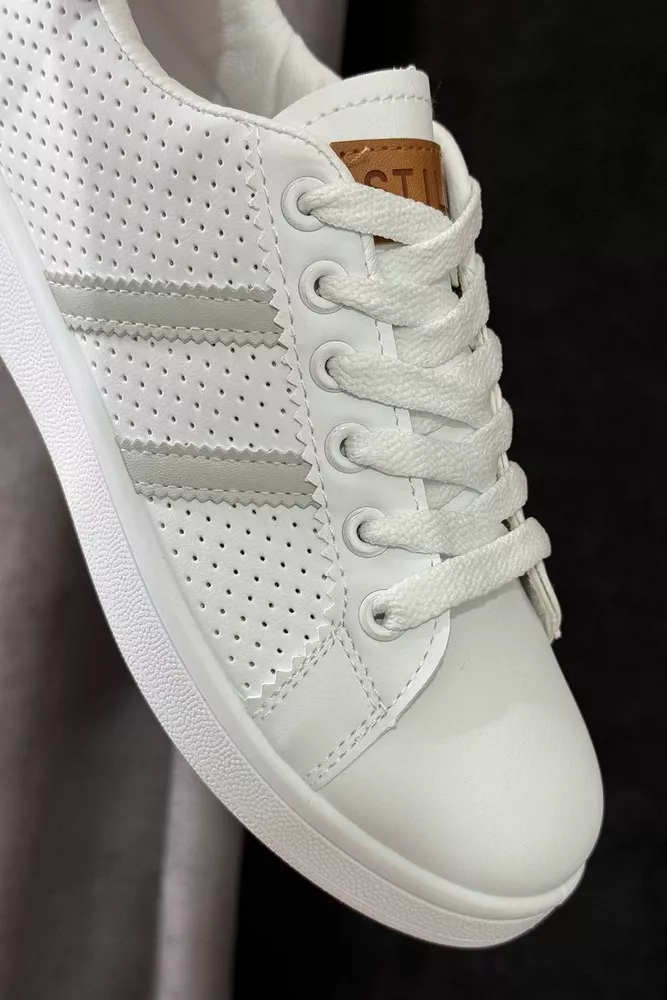 Купить Кеды женские, цвет бело-серый, 248RR67 оптом - Фото №3