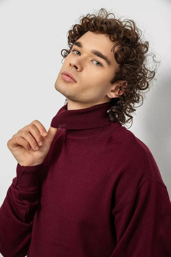 Купити Светр чоловічий, колір сливовий, 161R1880 - Фото №7