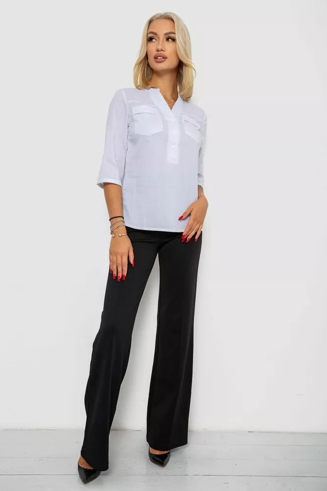 Купити Блуза однотонна  -уцінка, колір білий, 230RP-96-1-U-13 - Фото №2