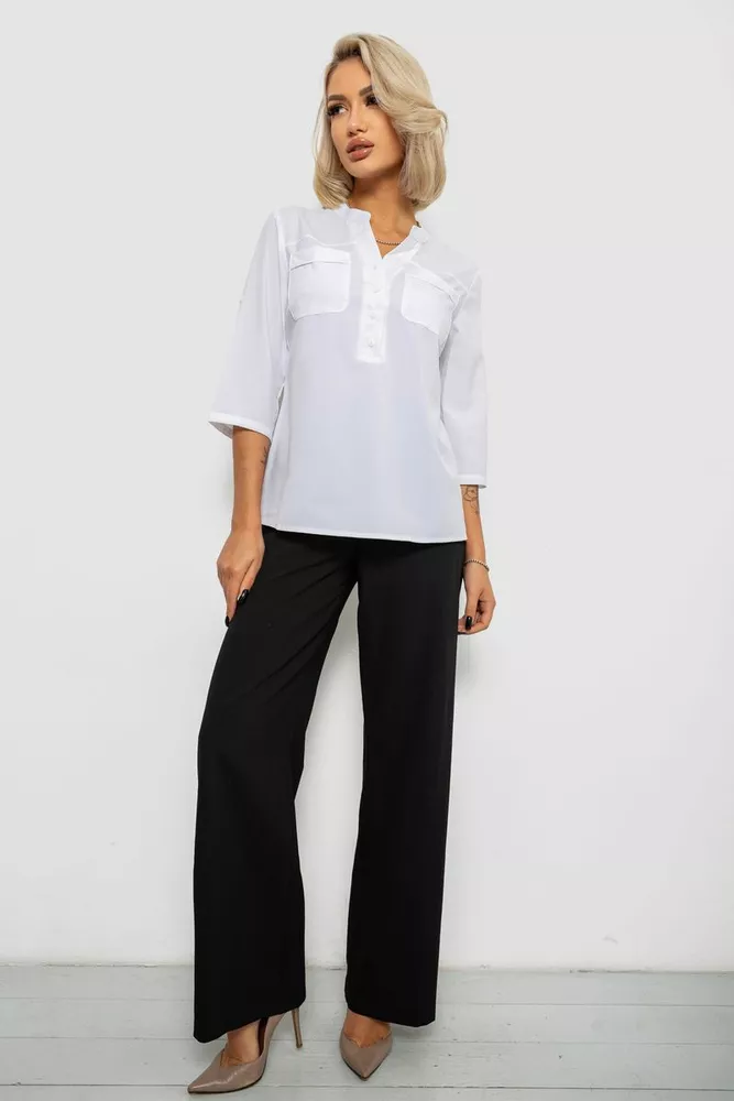 Купить Блуза однотонная  -уценка, цвет белый, 230R97-1-U-13 - Фото №2