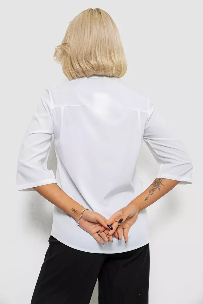 Купить Блуза однотонная  -уценка, цвет белый, 230R97-1-U-13 - Фото №4