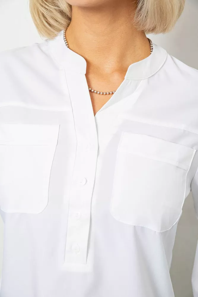 Купить Блуза однотонная  -уценка, цвет белый, 230R97-1-U-14 - Фото №5