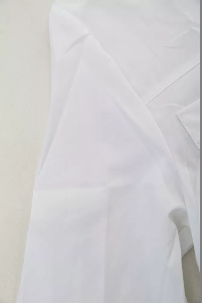 Купити Блуза однотонна  -уцінка, колір білий, 230R97-U-5 - Фото №6