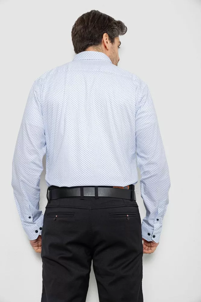 Купити Сорочка чоловіча однотонна з принтом, колір білий, 186R2011 - Фото №4