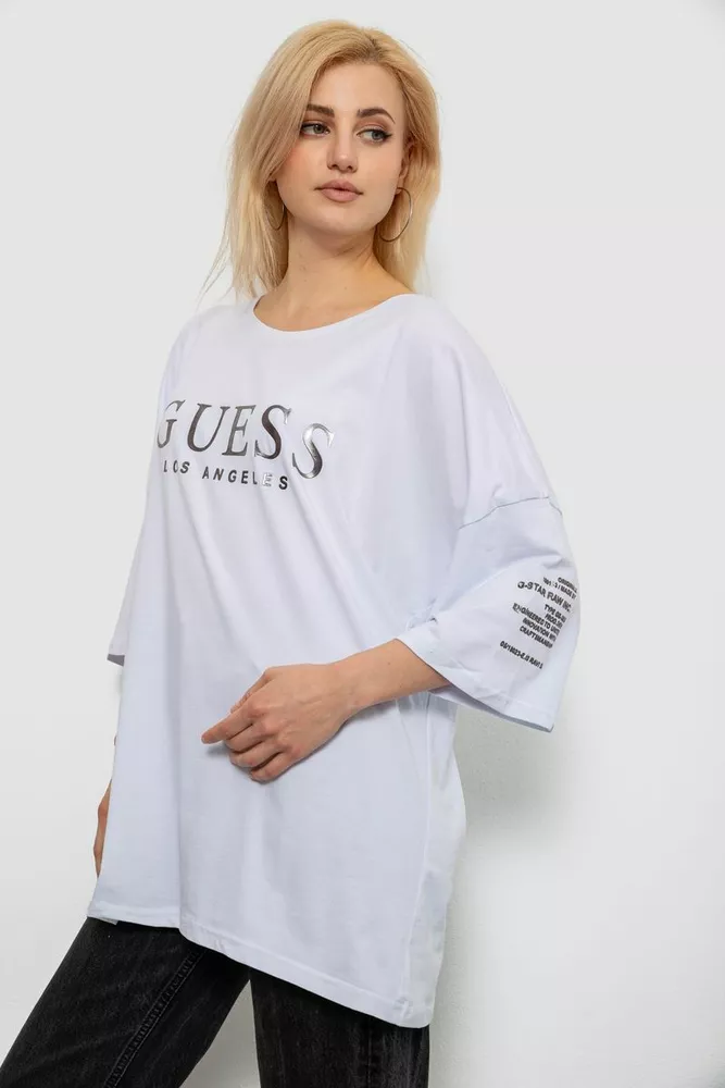 Купить Футболка женская с принтом, цвет белый, 244R3019 - Фото №3