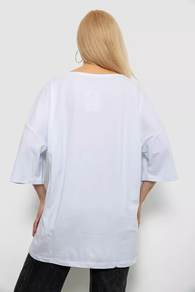 Купить Футболка женская с принтом, цвет белый, 244R3019 - Фото №4