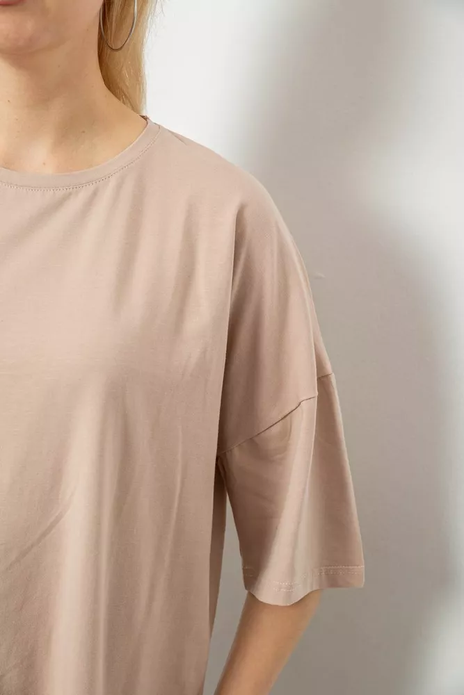 Купить Футболка женская однотонная, цвет бежевый, 244R2023 - Фото №5