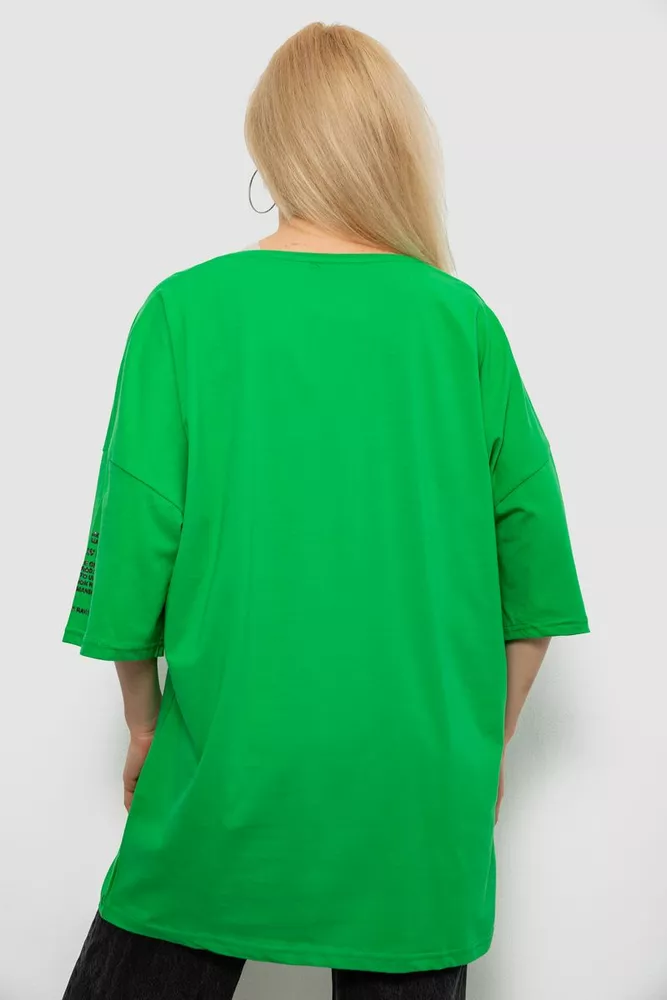 Купити Футболка жіноча з принтом, колір зелений, 244R3019 - Фото №4
