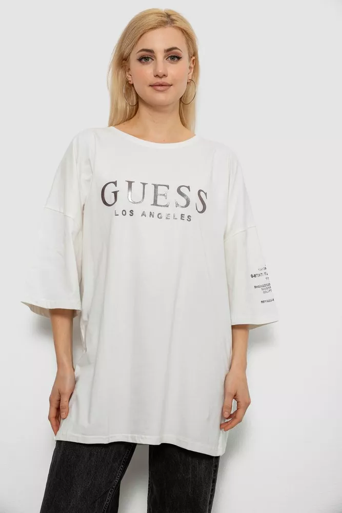 Купить Футболка женская с принтом, цвет молочный, 244R3019 - Фото №1