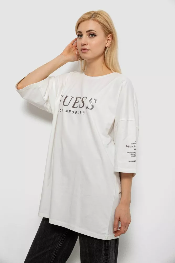 Купить Футболка женская с принтом, цвет молочный, 244R3019 - Фото №3