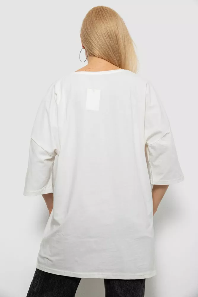 Купить Футболка женская с принтом, цвет молочный, 244R3019 - Фото №4