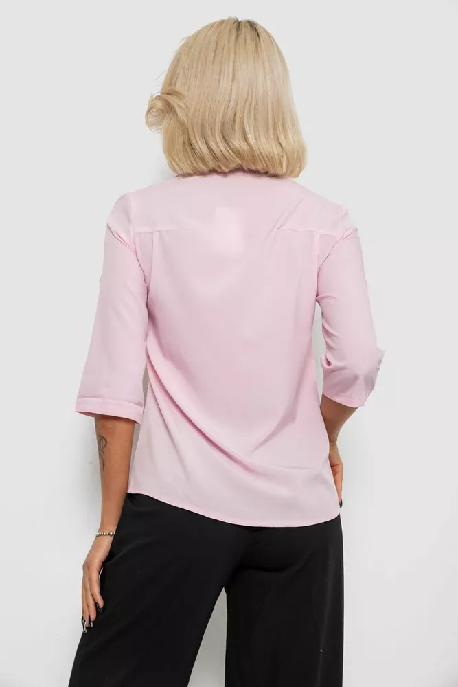 Купити Блуза однотонна  -уцінка, колір рожевий, 230R97-1-U-12 оптом - Фото №4