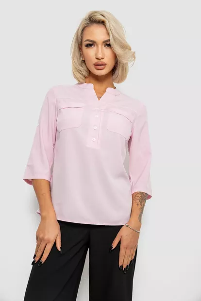 Блуза однотонна  -уцінка, колір рожевий, 230R97-1-U-12