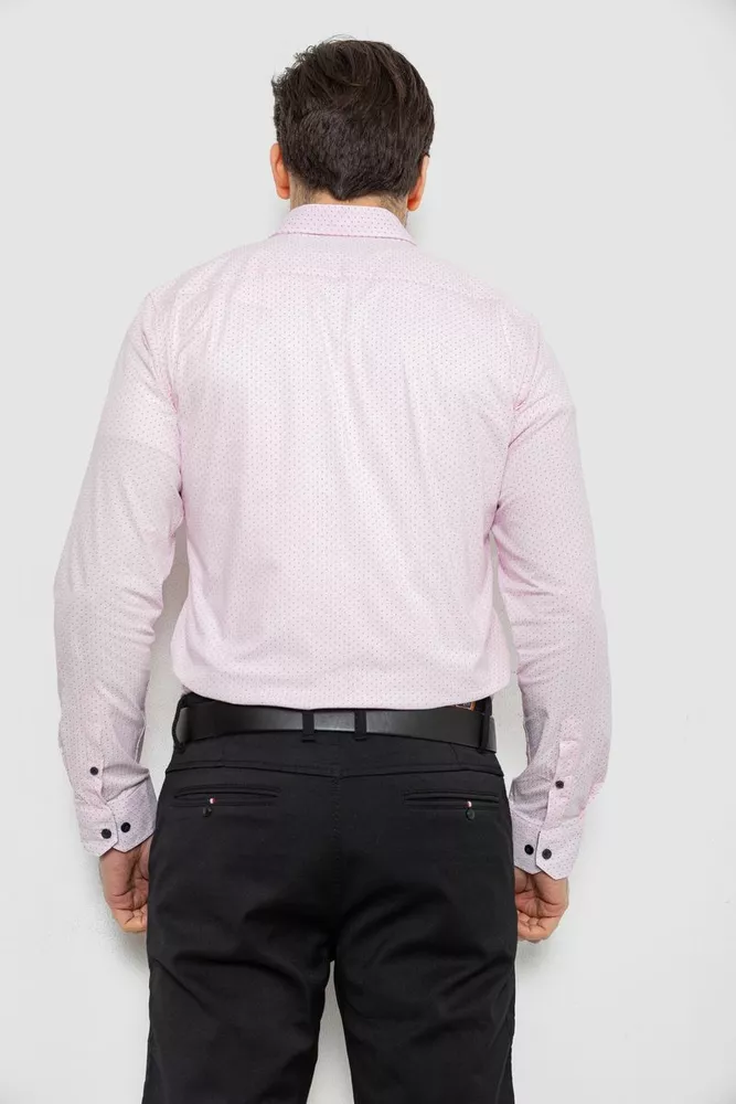Купить Рубашка мужская однотонная с принтом, цвет розовый, 186R2011 - Фото №4