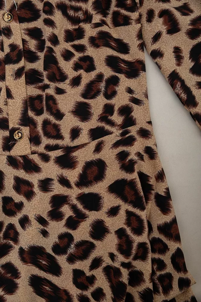 Купить Платье софт с принтом  -уценка, цвет бежево-коричневый, 230R1011-7-U оптом - Фото №6