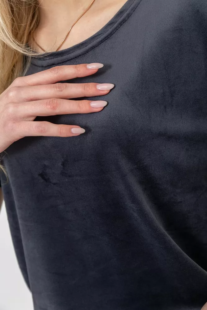 Купить Домашний костюм велюровый  -уценка, цвет темно-серый, 102R272-3-U-4 - Фото №5