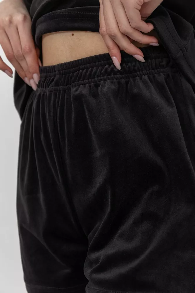 Купити Домашній костюм велюровий  -уцінка, колір чорний, 102R272-3-U-3 - Фото №6