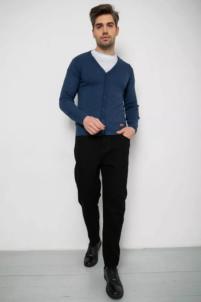 Купити Кофта чоловіча на ґудзиках, колір джинс, 238R1055 - Фото №2