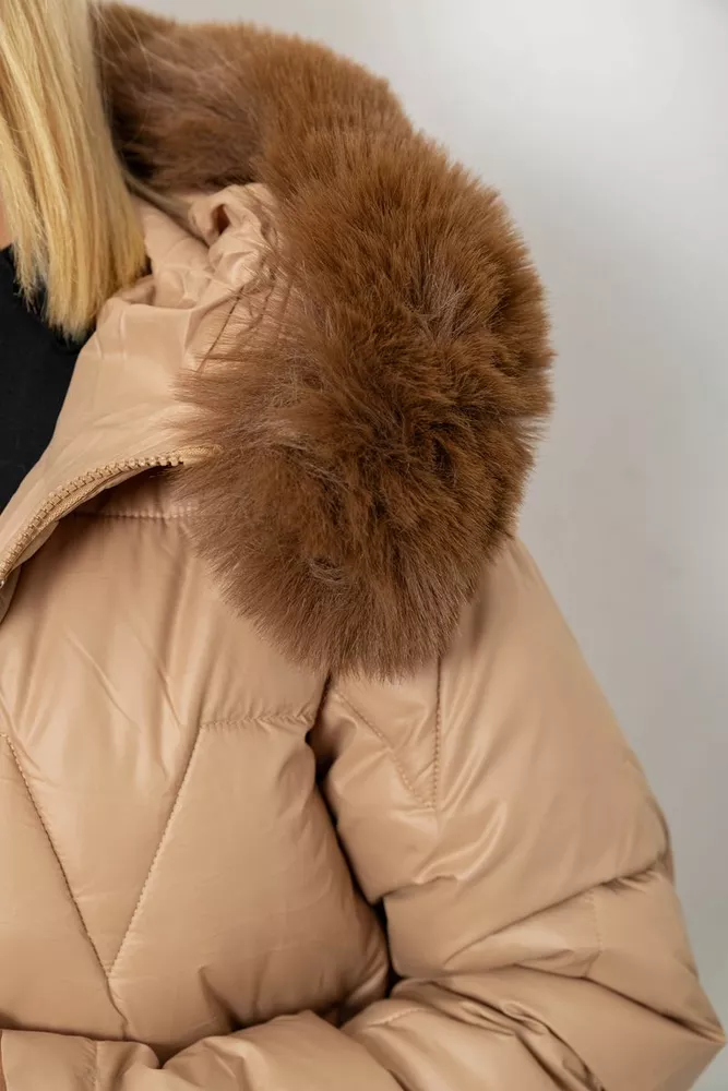 Купить Куртка женская зимняя короткая  -уценка, цвет бежевый, 244R865-U-1 - Фото №6