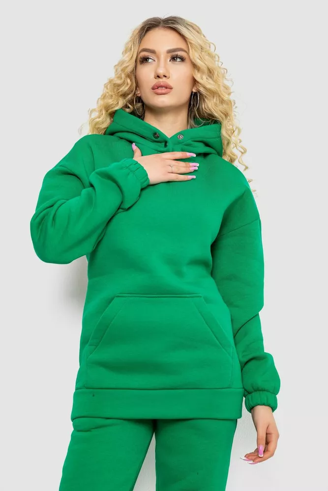 Купить Спортивный костюм женский на флисе  -уценка, цвет зеленый, 102R7711-U-1 - Фото №2