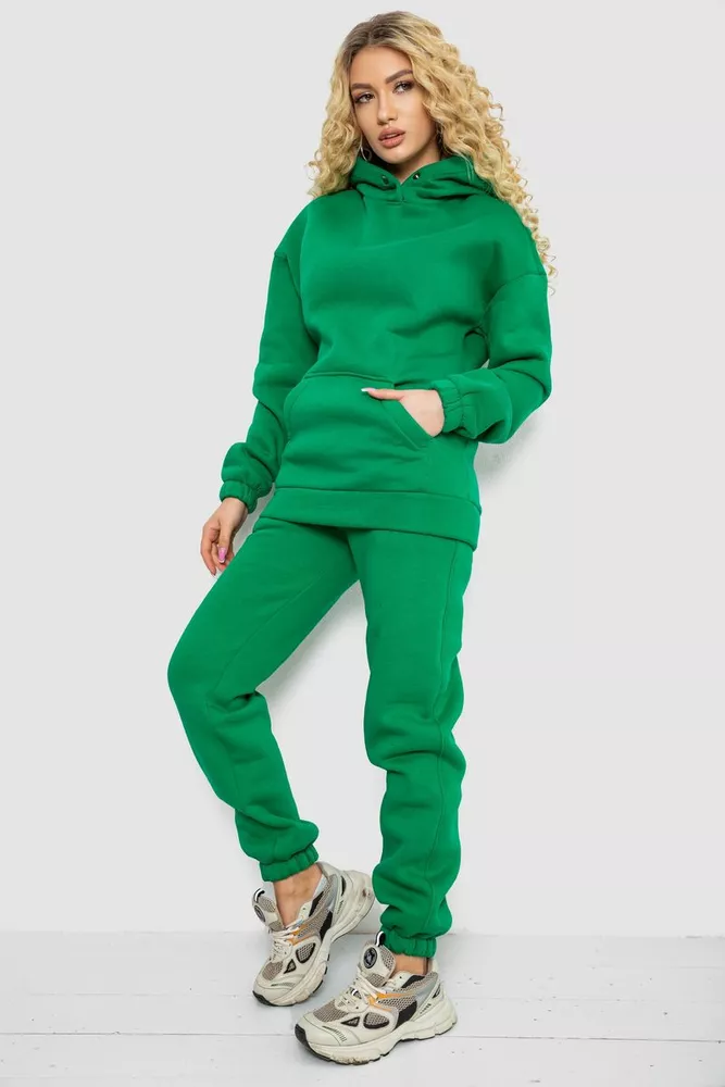 Купить Спортивный костюм женский на флисе  -уценка, цвет зеленый, 102R7711-U-1 - Фото №3