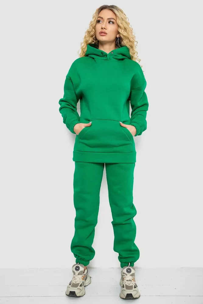 Купить Спортивный костюм женский на флисе  -уценка, цвет зеленый, 102R7711-U-1 - Фото №1