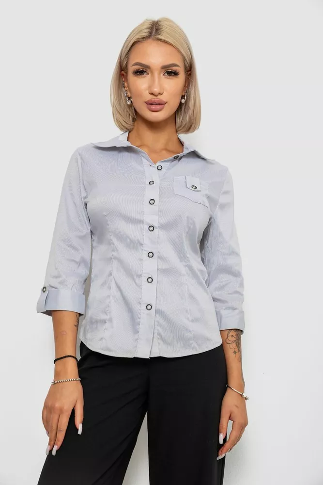 Купить Рубашка классическая в полоску  -уценка, цвет светло-серый, 230R645-U - Фото №1