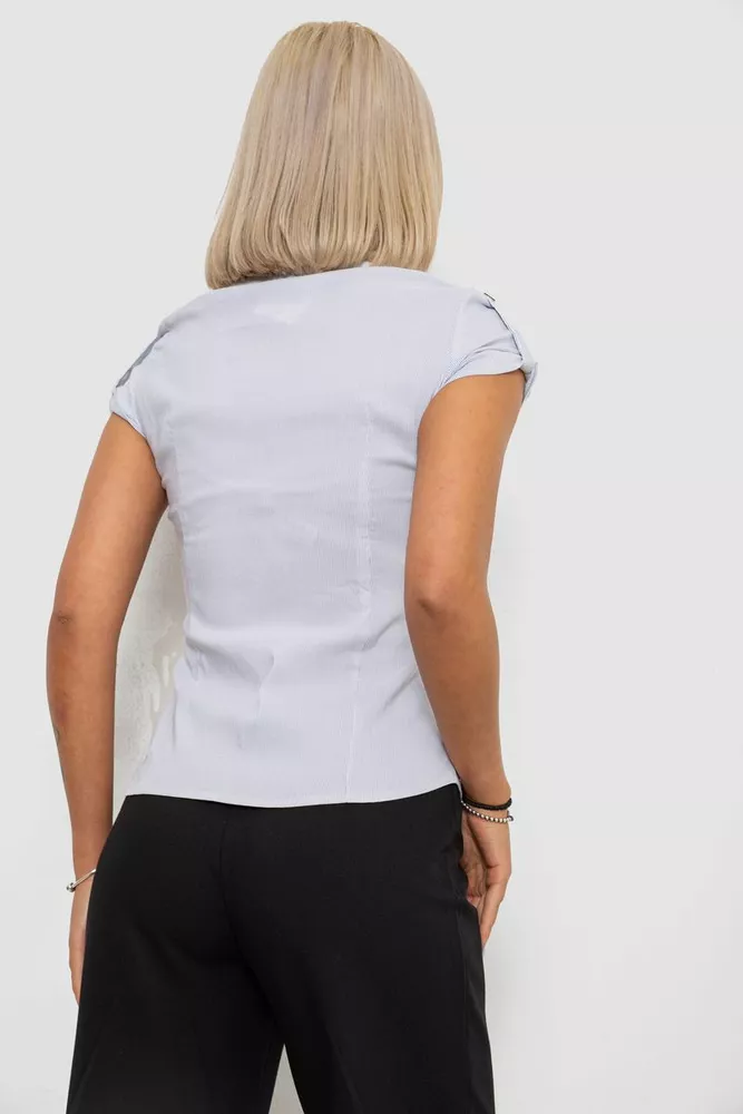 Купить Рубашка классическая в полоску  -уценка, цвет светло-серый, 230R668-U оптом - Фото №4