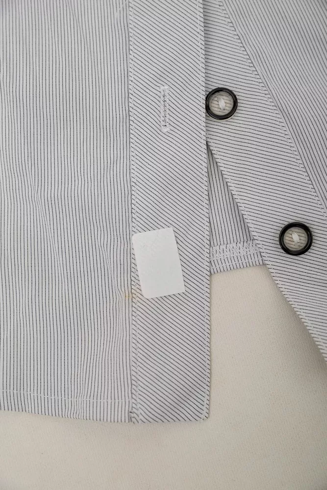 Купить Рубашка классическая в полоску  -уценка, цвет светло-серый, 230R668-U оптом - Фото №6