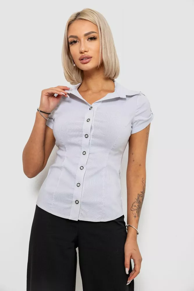 Купить Рубашка классическая в полоску  -уценка, цвет светло-серый, 230R668-U оптом - Фото №1