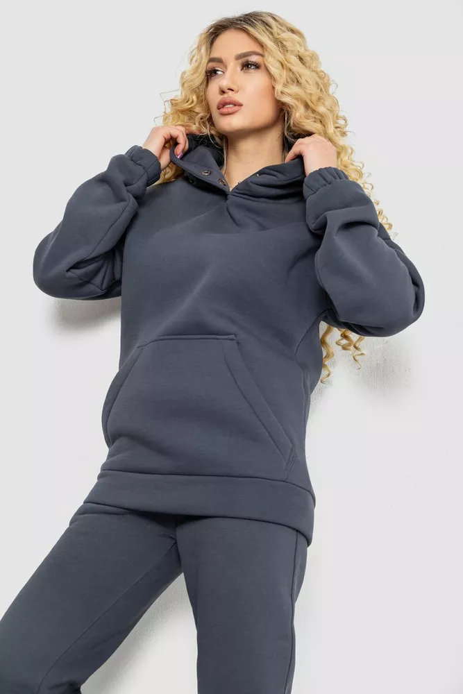 Купити Спортивний костюм жіночий на флісі  -уцінка, колір сірий, 102R7711-U - Фото №2