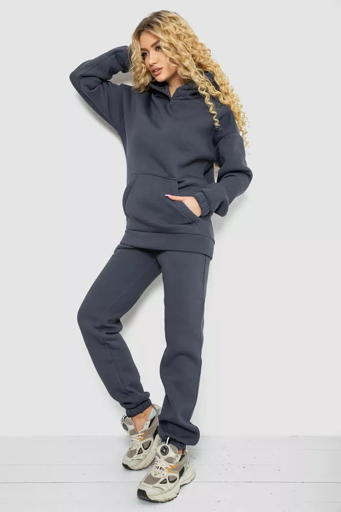 Купити Спортивний костюм жіночий на флісі  -уцінка, колір сірий, 102R7711-U - Фото №3