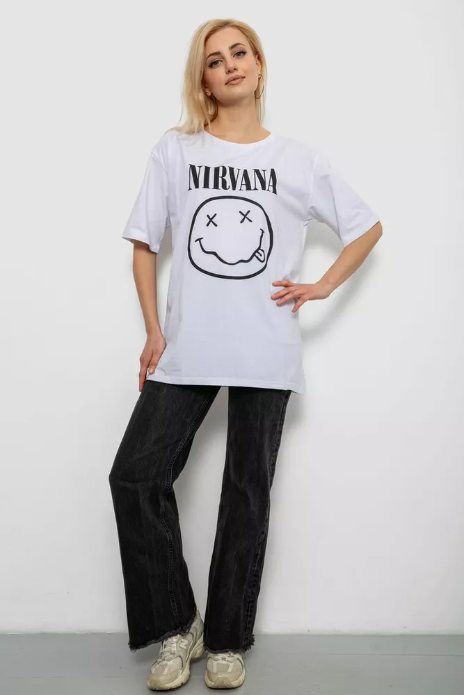 Купить Футболка женская с принтом, цвет белый, 244R2010 - Фото №2