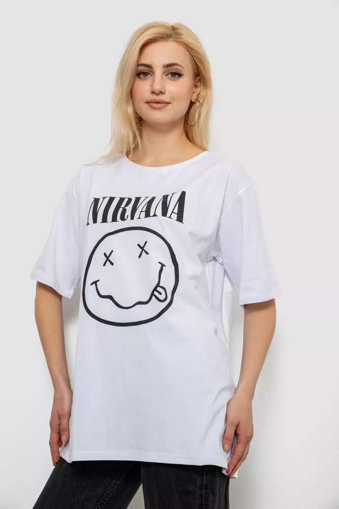 Купить Футболка женская с принтом, цвет белый, 244R2010 - Фото №3