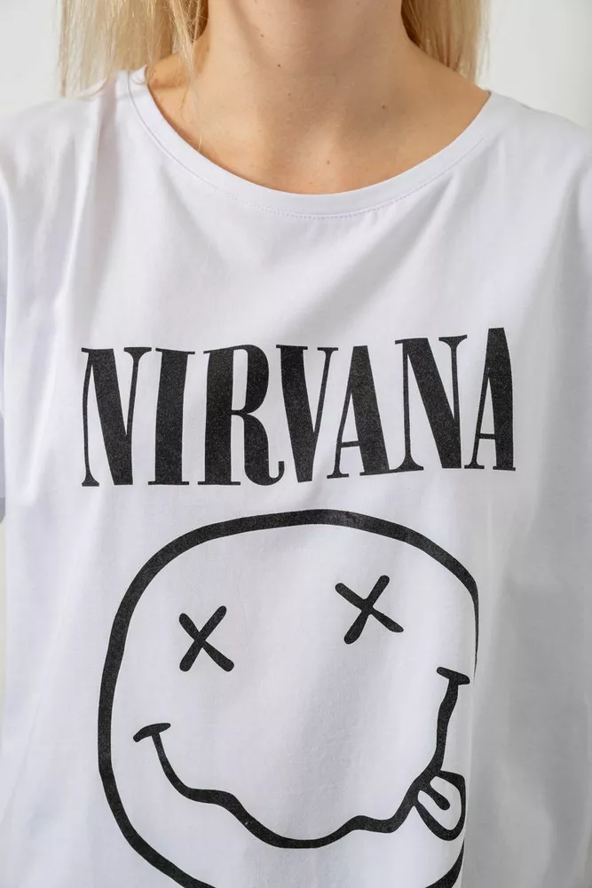 Купить Футболка женская с принтом, цвет белый, 244R2010 - Фото №5