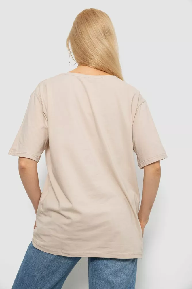 Купить Футболка женская с принтом, цвет бежевый, 244R2010 - Фото №4