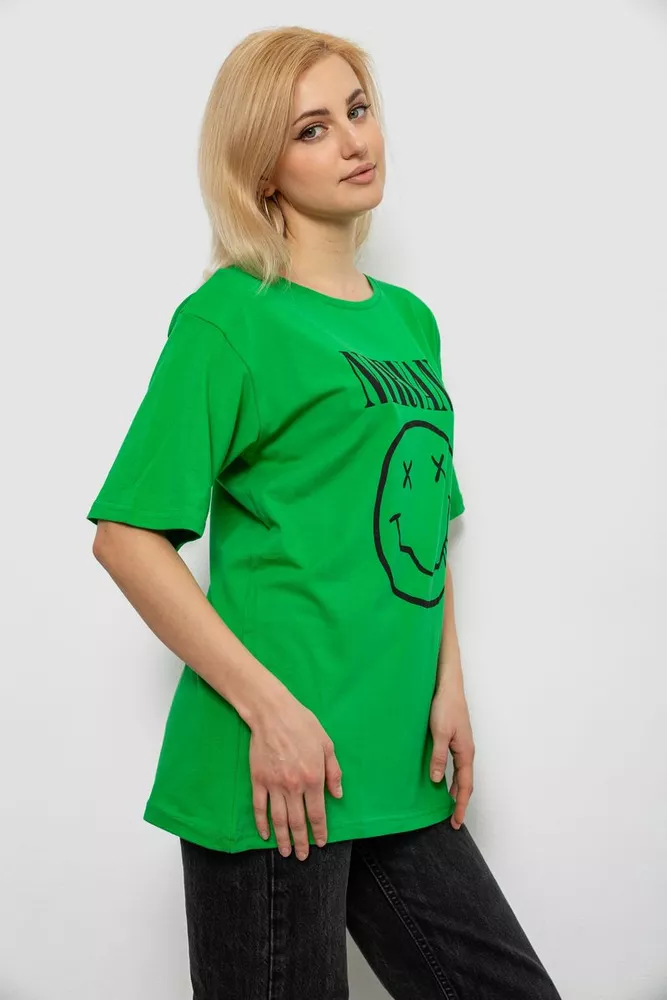 Купить Футболка женская с принтом, цвет зеленый, 244R2010 - Фото №3