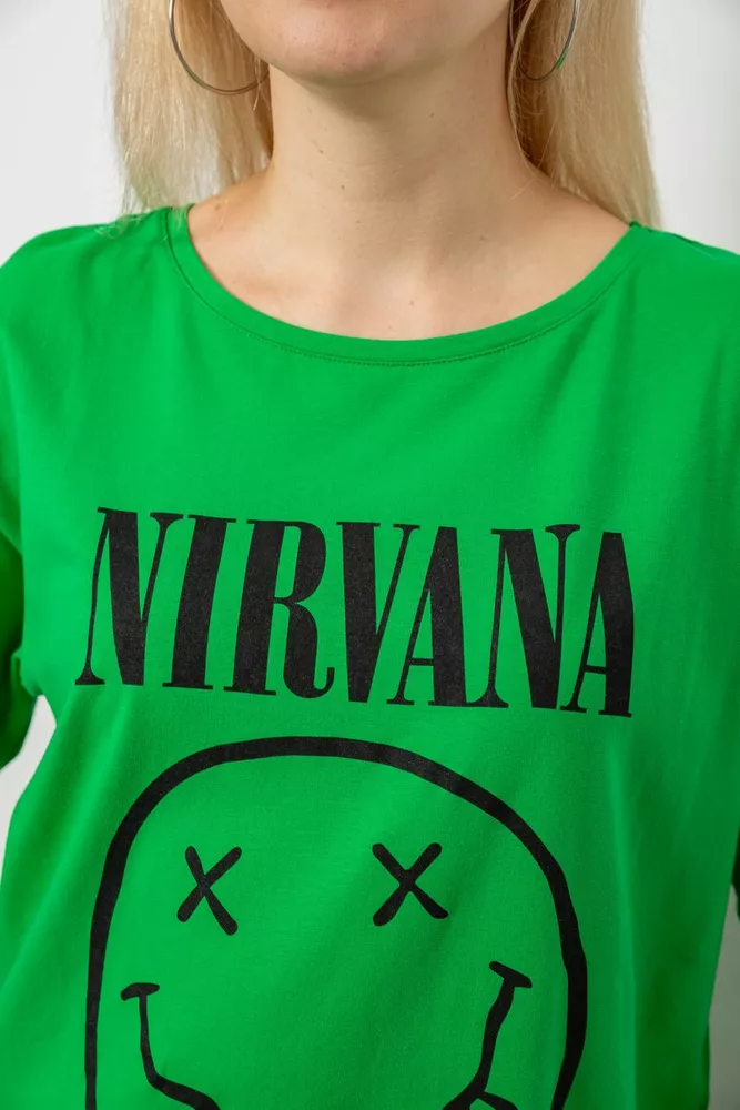 Купить Футболка женская с принтом, цвет зеленый, 244R2010 - Фото №5