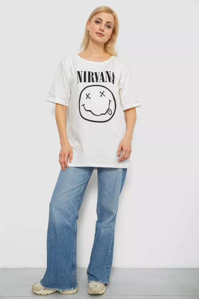 Купить Футболка женская с принтом, цвет молочный, 244R2010 - Фото №2