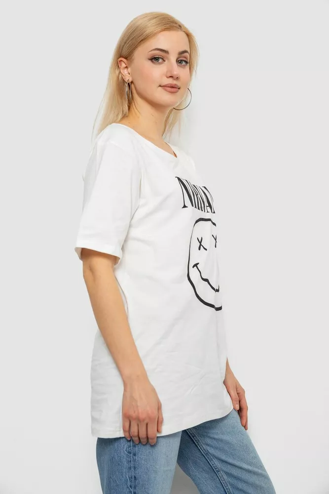 Купить Футболка женская с принтом, цвет молочный, 244R2010 - Фото №3