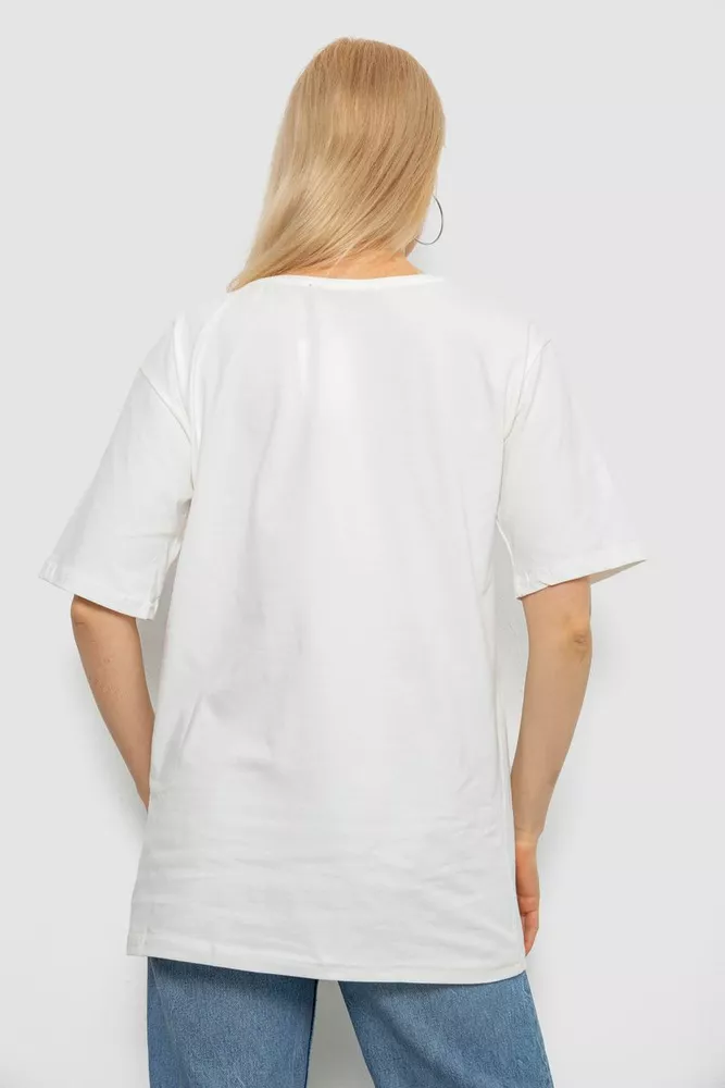Купить Футболка женская с принтом, цвет молочный, 244R2010 - Фото №4