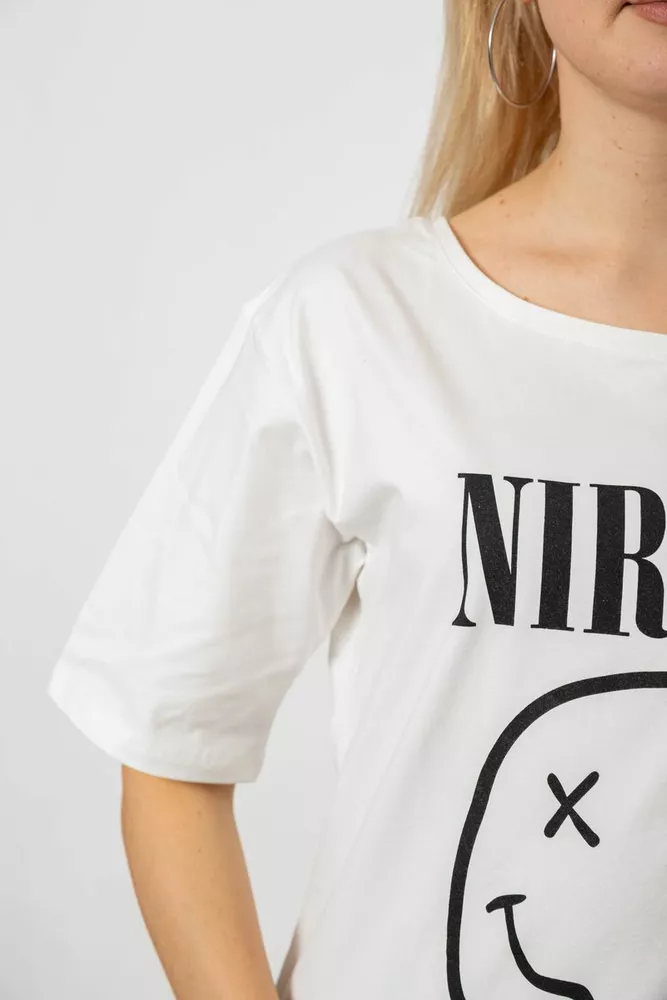 Купить Футболка женская с принтом, цвет молочный, 244R2010 - Фото №5