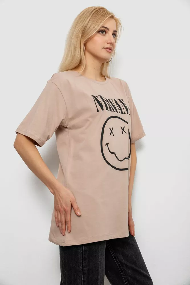 Купить Футболка женская с принтом, цвет мокко, 244R2010 - Фото №3