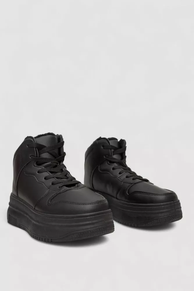 Купити Кросівки жіночі зимові на хутрі, колір чорний, 248RAM01 - Фото №3