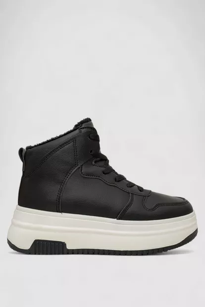 Кроссовки женские зимние на меху, цвет черно-белый, 248RAM01