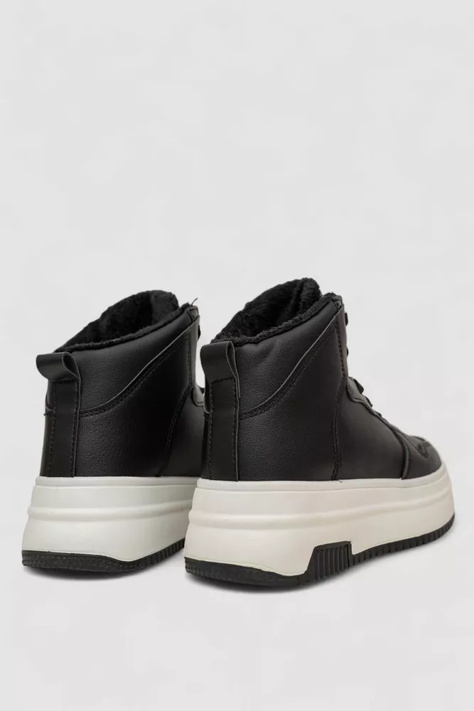 Купити Кросівки жіночі зимові на хутрі, колір чорно-білий, 248RAM01 - Фото №4