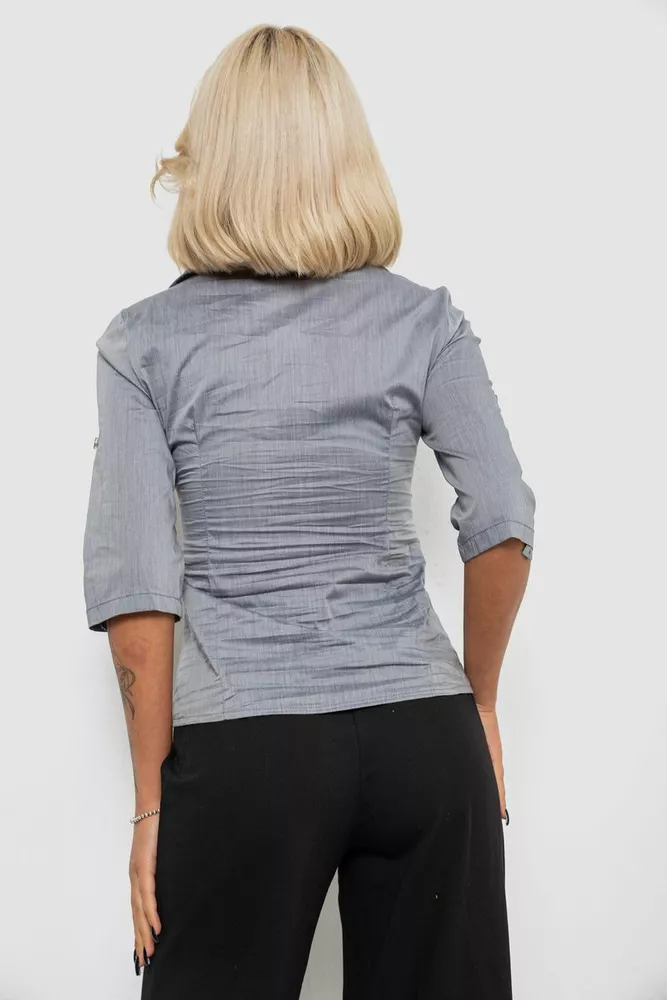 Купити Сорочка жіноча однотонна, колір сірий, 230R068-5 оптом - Фото №4