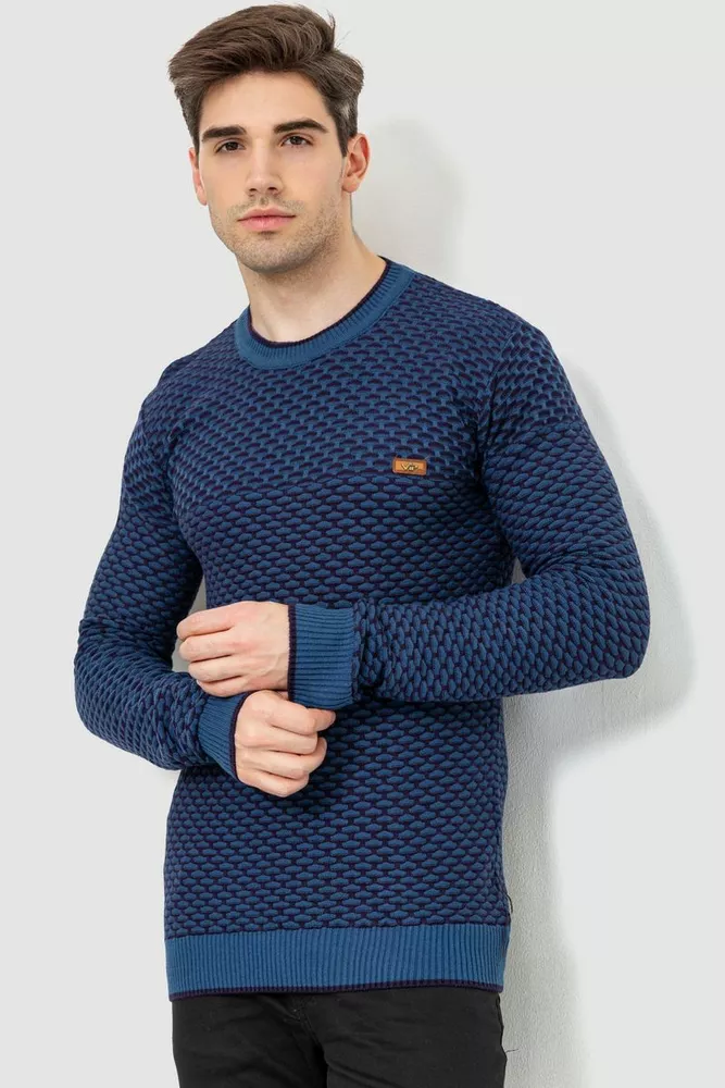 Купить Свитер мужской, цвет джинс, 214R503 - Фото №1