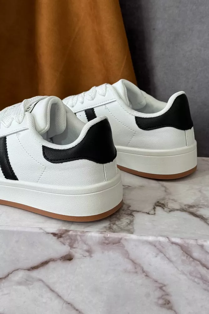 Купить Кеды женские, цвет бело-черный, 248RJH100-11 оптом - Фото №4